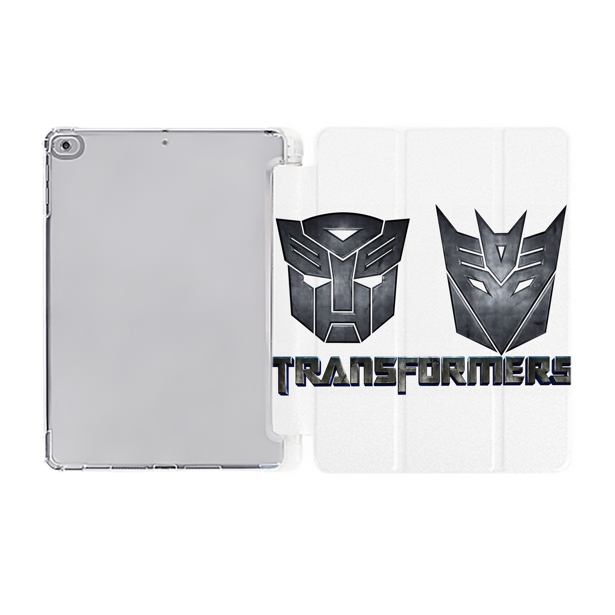 （画像用） Transformers トランスフォーマー IPad ケース ペン収納付き 三つ折りスタンド PUレザー×シリコン 対応機種9.5/10.5/10.9インチ